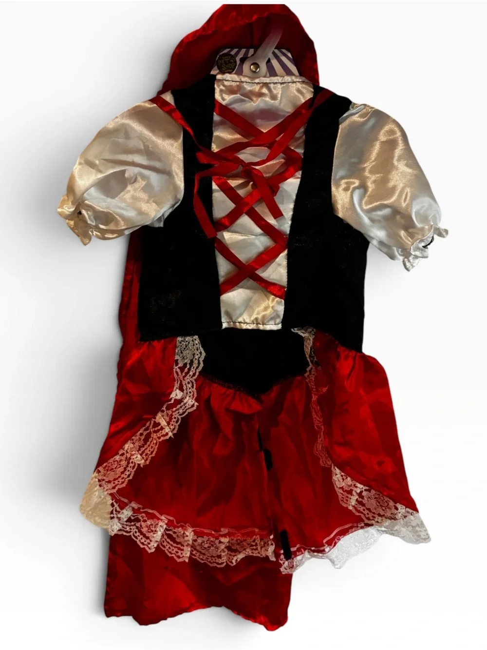 Rubie's Dog/Cat Red and White Little Hooded Dog Cape Costume Brand New